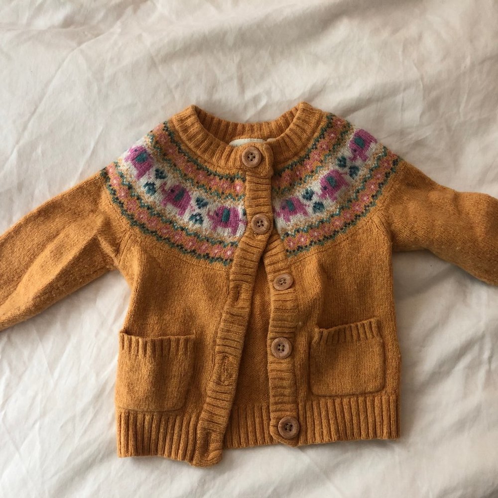 Girls' Yellow Elephant Fair Isle Cardigan $49.00 $